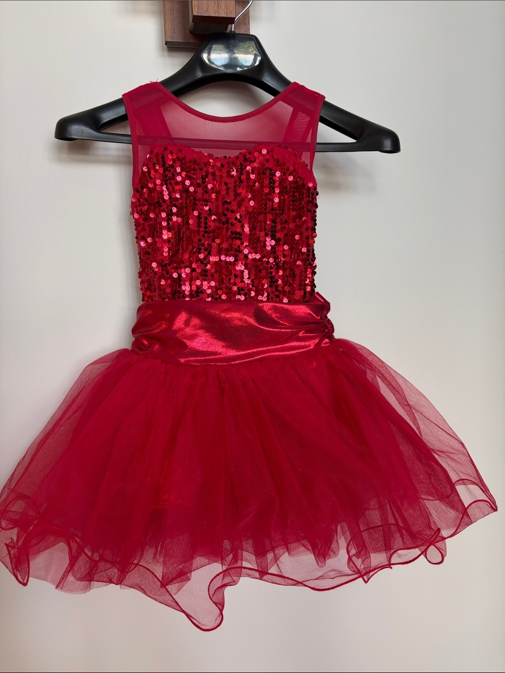 Red Sequin Tulle Kids Costume Dress